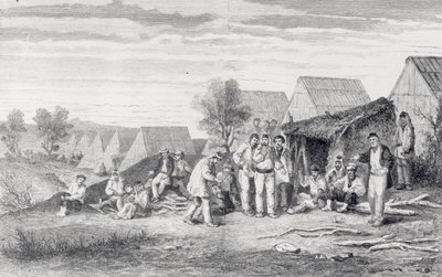 Deportee Camp on the Cros Peninsula, New Caledonia, 1873 by Hippolyte Dutheil